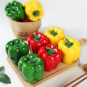 1 Artificial Chili Pepper Model Artificial Vegetable Foam Artificial Red Green Yellow Bell Pepper Model Prop Artificial Lantern Pepper