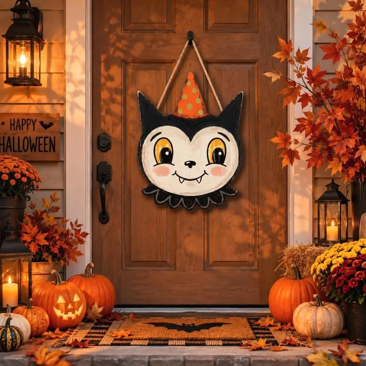 Vintage Halloween Decor Outdoor, Halloween Door Hanger, Gothic Home Decor, Vampire Decor, Halloween Decorations Outdoor Housewarming Gifts