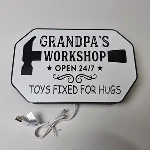 3D Printed Grandpa's Workshop LED Light Box