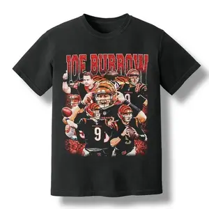 Joe Burrow Graphic T-Shirt – Vintage Cincinnati Football Streetwear, Unisex Cotton Top, Perfect Gift for Game Day Fans