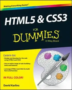 USED-Html5 & Css3 for Dummies by Karlins, David (Paperback)
