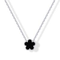 Black Onyx Clover - White Gold