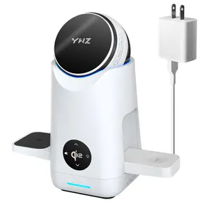 RESSONIC 3-in-1 Charging Station - Qi2 Certified Wireless Charger for iPhone 17/16/15/14/13/12 Pro Max, Apple Watch, AirPods, Samsung - Compatible with MagSafe Devices, with Infrared Sensing for Angle Adjustment (No Power)