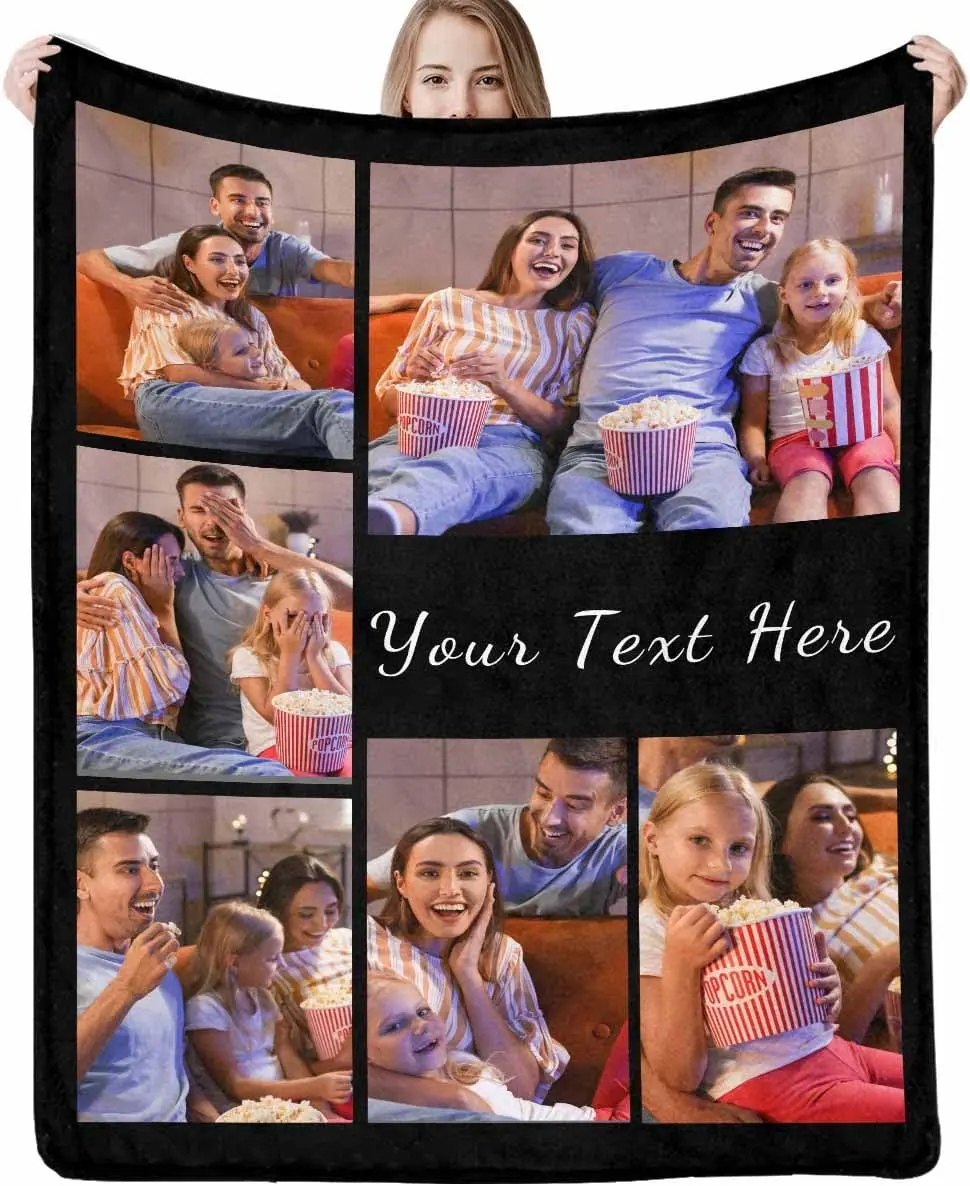 Custom Spotify Code Music Blanket for Mom Dad Lover Personalized Fleece Bed Throw Blanket with Photo Made in US Customized Gifts for Christmas Thanksgiving Day Birthday (Love Song) Y