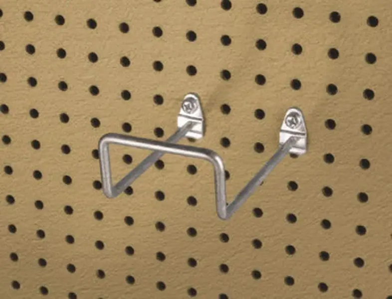 Triton Products 76528 Zinc Plated Steel Double Closed End Loop Pegboard Hook for DuraBoard, 5-Pack, 5 In. 80-Degree Bend, 2.75 In. I.D., for Hose Storage, with Locking Tabs, Mounts Front, Pegboards