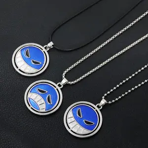 Eternal Fire Fist Ace, cosplay necklace, crying face and smiling face rotatable and switchable pendant necklace, fashionable multifunctional pendant, male and female anime gifts