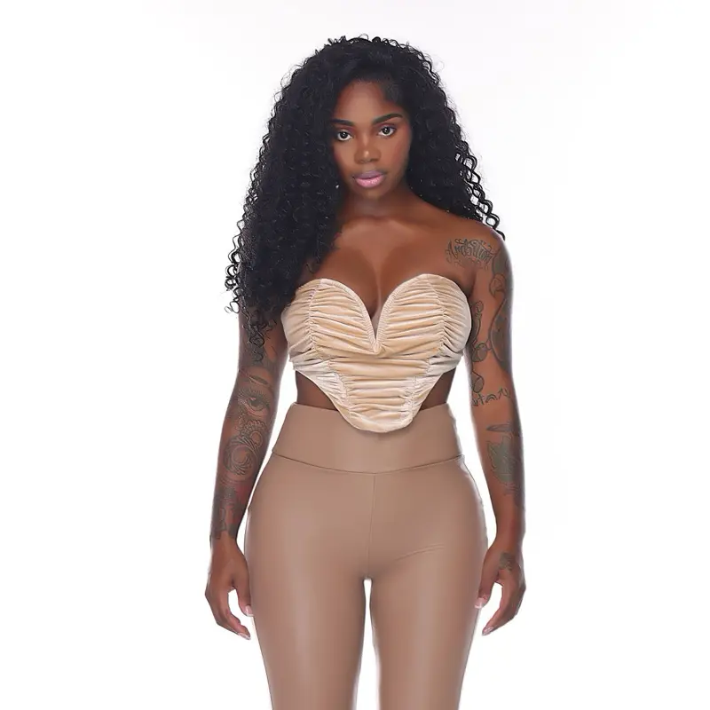Elegant Ruched Creme Heart Shape Bustier S M L