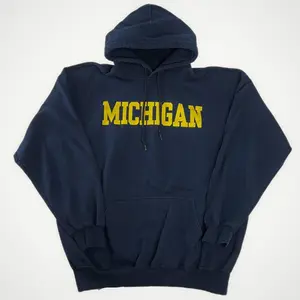 90S Michigan Graphic Hoodie Navy Blue