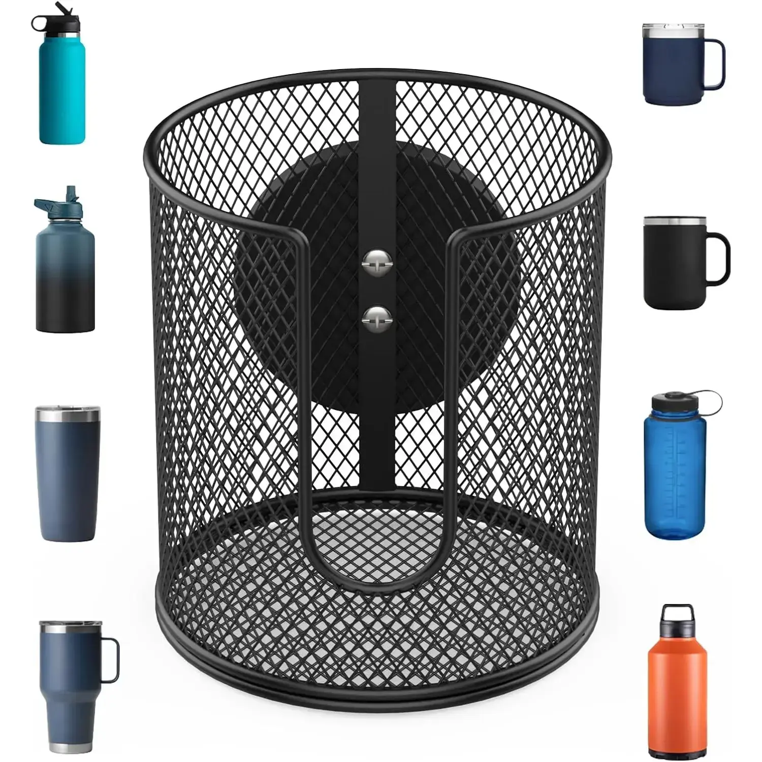 Magnetic Cup Holder, Fully Covered Anti-Fall Magnetic Drink Holder, Magnetic Cup Caddy, N38 Super Magnet Cup Holder for Tractor Mower School Bus on Ferrous Metal Surface, 3.54" Inner Diameter(1 Pack) Cup Organizer