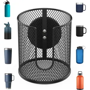 Magnetic Cup Holder, Fully Covered Anti-Fall Magnetic Drink Holder, Magnetic Cup Caddy, N38 Super Magnet Cup Holder for Tractor Mower School Bus on Ferrous Metal Surface, 3.54" Inner Diameter(1 Pack)