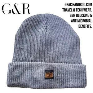 Gracie & Roo EMF Blocking 100% silver faraday cuff beanie. One size fits most.