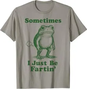 Sometimes I Just Be Fartin' Frog T-Shirt - Funny Frog Graphic Tee for Men Women, Humorous Animal Cartoon Shirt, Premium Soft Cotton Oversized Top, Trendy Aesthetic Streetwear, Fun Birthday Present