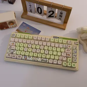 142-Key Panda Theme Pbt Keycaps, Dye Sublimation Process, Moa Profile, Compatible with Mx Axes, Suitable for 61/64/68/87/96/104/108 Keyboards