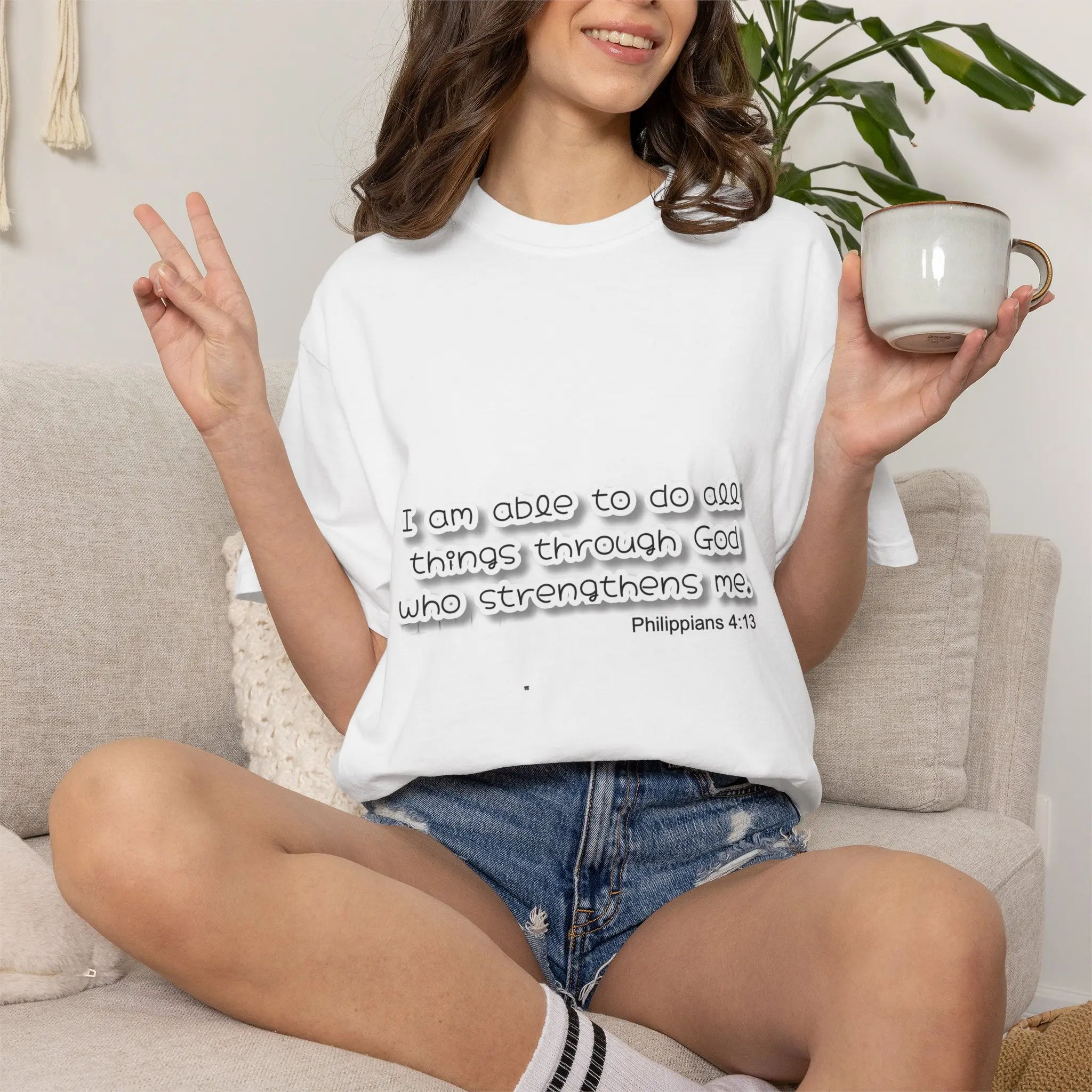 I can do all things through God who strengthens me. Philippians 4:13 T-shirt