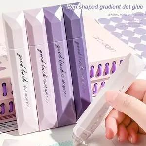 4pcs/set 360° Rotating 5mx6mm Double-Sided Dot Glue Pen Tape, Large Capacity Traceless Adhesive for Scrapbooking & DIY Crafts