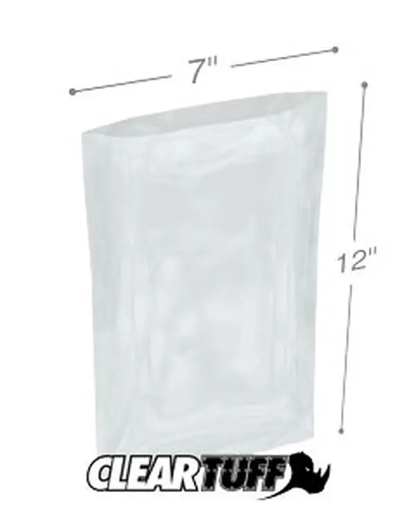 International Plastics PB20712 7 x 12 in. Clear Poly Bags, 0.002 Gauge - Case of 1000