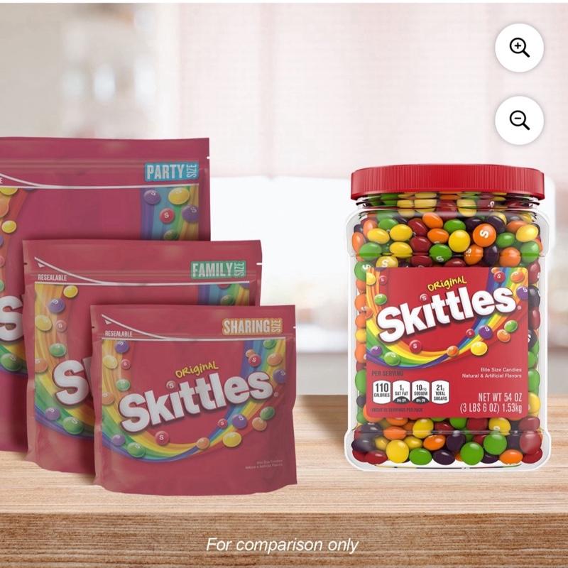 Skittles Original Chewy Candy Bulk Jar 54 Oz Assorted Fruit Flavored Candies in a Large Container