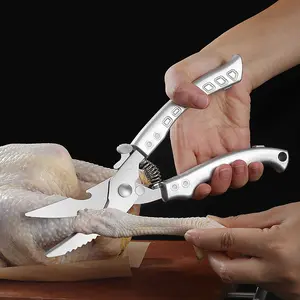 Stainless Steel Kitchen Scissors - Chicken Bone Scissors, Powerful Household Poultry Meat Bone Cutting Shears, Multifunctional