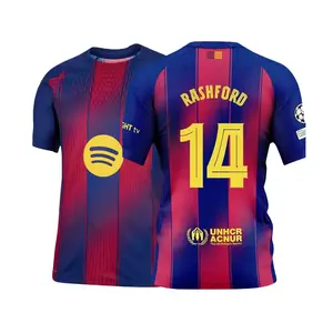 14# Marcus Rashford 25 26 Home Short Sleeve Soccer Jersey Fans Version Red Blue