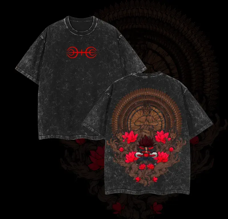 Hashirama Senju - Anime Vintage Washed Tee Unisex Oversize Anime Manga Washed Heavyweight Cotton T-shirt, Gift style Unisex Gift for Birthday Christmas
