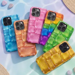 Cute Needoh Cool Crush Ice Cube Block Squishy Phone Case, Compatible with iPhone X, 11, 12, 13, 14, 15, 16, 17 & more