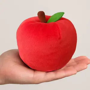 Red Apple Plush Toy, 12Cm/4.7Inch, Cute Fruit Doll, Companion Apple Plush Toy, Christmas Gift, Educational Toy Gift, Plush Toy for Infants, Adorable Teaching Aids for Kids, Toys for Kindergarten Teaching, Cute Interactive Pet Toys for Young People