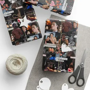 Heated Rivalry Collage Wrapping Paper, Shane Hollander and Ilya Rozanov Gift Wrap, Gay Hockey Romance, Enemies to Lovers Story Paper for Queer Romance Fan Friends Family