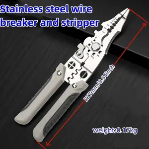 2024 Upgraded 9-in-1 Multi-function Golden Metal Cutters - A Versatile Wire Stripper Electrician Pliers, Wire Cutters, Wire Strippers, Wire Crimpers, Manual Industrial-grade Pliers For Wire Stripping, Crimping, And Electrical Work (1 Piece)