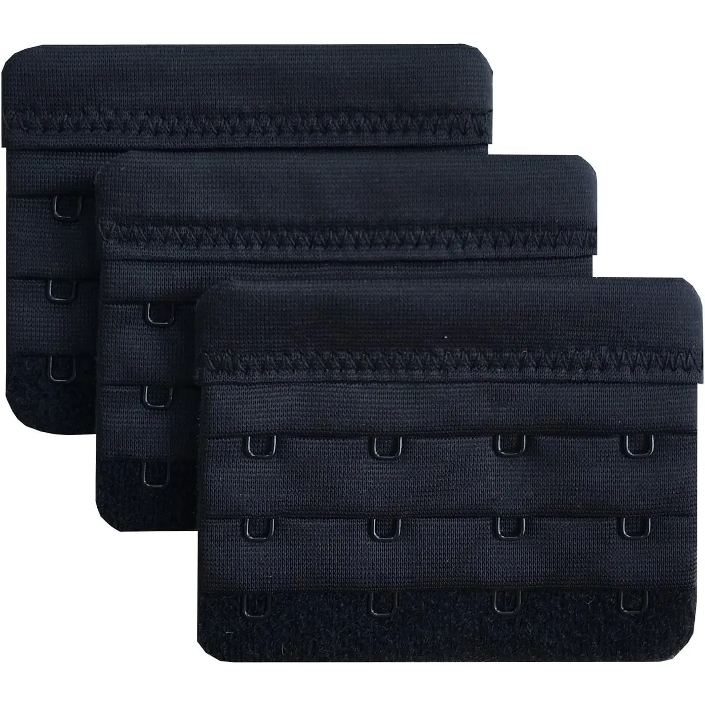 Women Pack of 3 Soft Comfortable 4 Hooks Bra Extender,2.4"x 3.0"