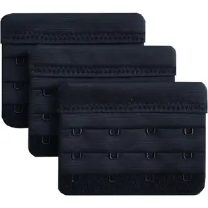 Women Pack of 3 Soft Comfortable 4 Hooks Bra Extender,2.4"x 3.0"