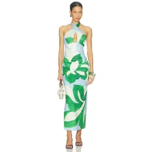 SEVEN WONDERS Aubrie Cross Front Midi Dress in Amoree Blue