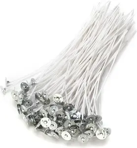 DIY Candle Wicks, 6-Inch Pre-Waxed Cotton Wicks with Tabs, 100-Pack for Candle Making Supplies DIY Candle Wicks, 6-Inch Pre-Waxed Cotton Wicks with Tabs, 100-Pack for Candle Making Supplies