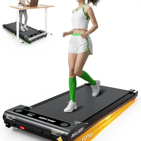 【With adjustable Incline】 Under Desk Treadmill with 5% Incline Walking Jogging Machine for Home and Office, 2 in 1 Desk Walking Treadmill with Incline