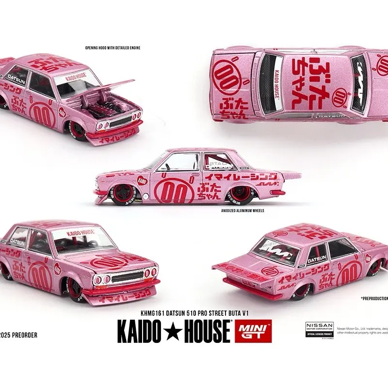 Kaido House x Mini GT 1:64 Datsun 510 Pro Street Buta V1 – Pink