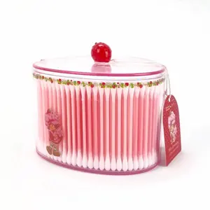 STRAWBERRY SHORTCAKE COTTON SWABS WITH JAR CARE SET Makeup Cosmetic