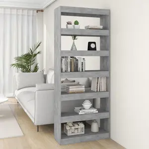 Book Cabinet/Room Divider Concrete Gray 31.5"x11.8"x78" Engineered Wood