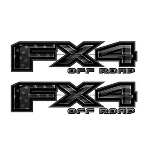 FX4 Off Road Metal Decal Replacement Sticker / USA FLAG B&W