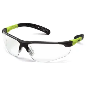 Pyramex Sitecore Safety Glasses with Gray/Lime Frame and Clear H2MAX Anti-Fog Lens