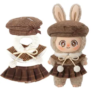 Doll Clothing Set (No Doll), Cute Cropped Straw Hat, Crossbody Bag, Dress, Suitable for 15-17cm Dolls, Outfit Accessory Set for Unique Styling