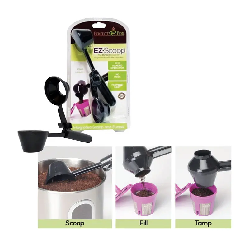 212 MAIN Perfect Pod EZ-Scoop Type Black Coffee Funnel Scoop (Model 6504708) for Home Appliances, Capsule Filling Tasks, Attractive Design, Easy Assembly, Hassle-Free Use and Maintenance, Reliable Performance