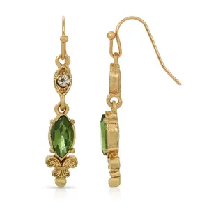 La Belle Ìäpoque Crystal And Emerald Green Dangle Earrings
