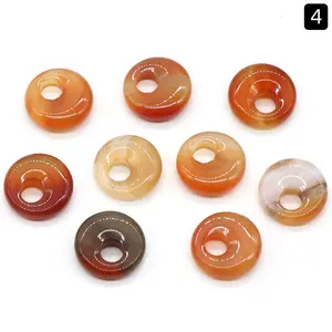 20pcs Random Natural Crystal Edge Hole Safety Buckle Pendant Offset Hole Large Hole Loop Nostalgic Diy Jewelry Accessories