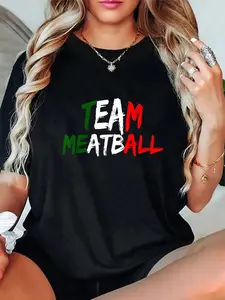 100% Cotton Casual Tshirt Team Meatball New Jersey Garden NJ Shore Italian Flag T-Shirt