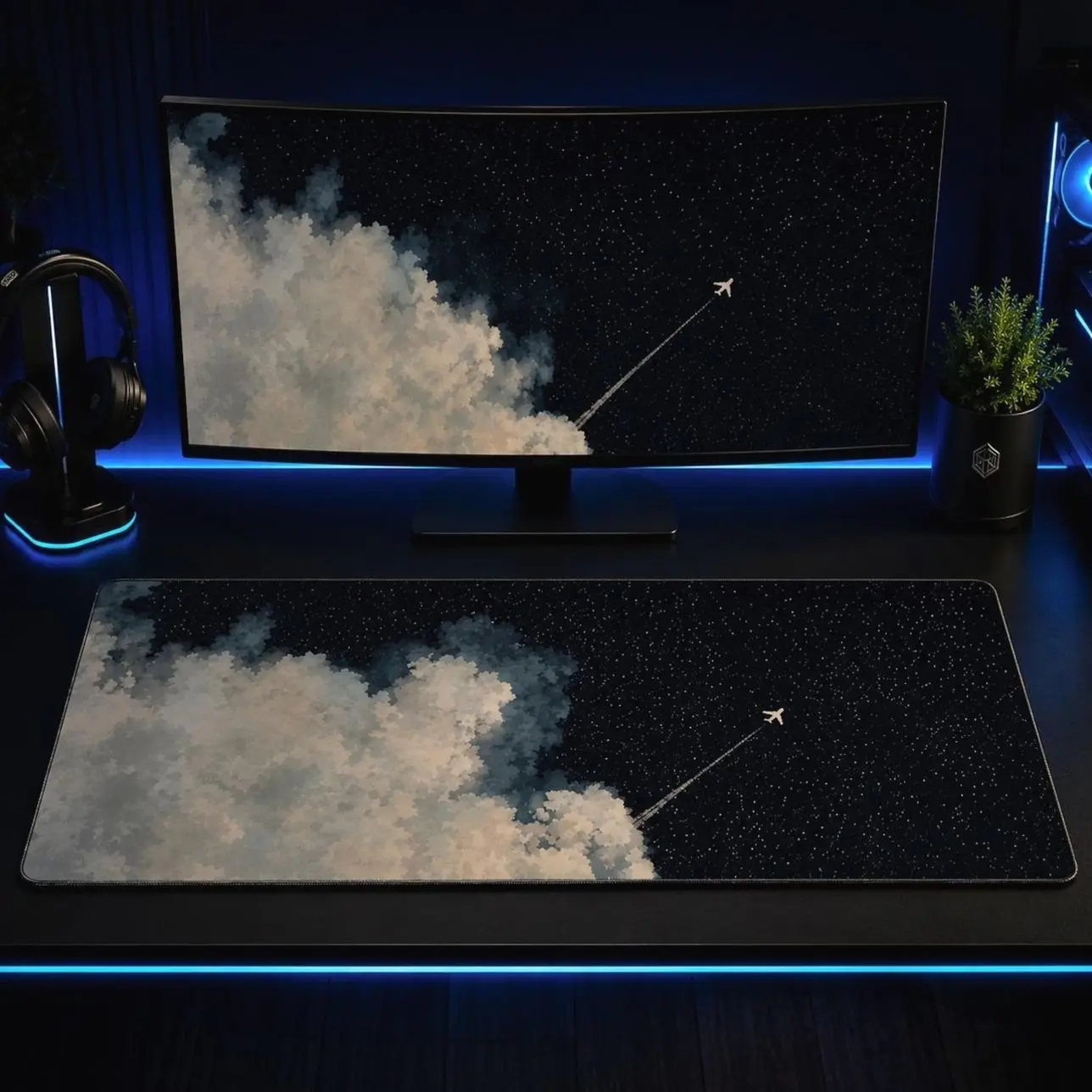 Starry Sky Mouse Pad XXL, Abstract Gaming Keyboard Pad, Large Desk Accessory