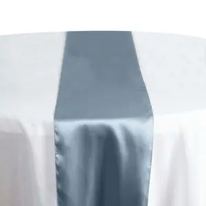 Satin Table Runner 12"x108" Dusty Blue - Stylish Table Linen