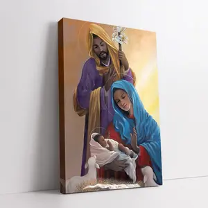 A set of religious-themed Mary and Child canvas paintings, wrapped in a wooden frame, suitable for the living room, kitchen, hallway, or staircase, is an ideal gift for a wife, with dimensions of 39.88x 29.97cm