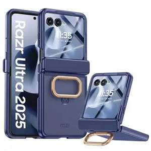 For Motorola Razr 60 /Moto Razr 2025/Razr 60 Pro/Razr +/Razr 60Ultra/MOTO Razr Ultra/Razr 50/Razr 2024/Razr 50Ultra Case with Ring Holder, Built-in Screen Protector All-Inclusive Soft Cover Shockproof Wireless Charging