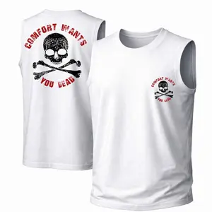 Men's Cotton Sleeveless Tank Top - "Comfort Wants You Dead" — Punk Printed Style. This Is A Casual Item Suitable For Both Men And Women, Especially Perfect For Spring And Summer; The Cool Print And Classic Crew Neck Cut