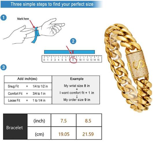 14mm Gold Miami Cuban Link Initial Bracelet – Custom A–Z Letter 18K Real Gold Plated Stainless Steel Solid Bracelet Waterproof & Scratch-Resistant Comes Perfect Gift for Boyfriend or Girlfriend