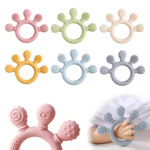 Baby Silicone Teething Ring Toy, Cute Animal-Shaped Teether, BPA-Free, Soothes Sore Gums, Safe Baby Teething Accessory